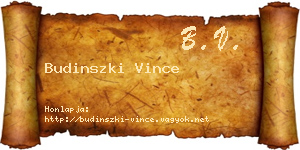 Budinszki Vince névjegykártya